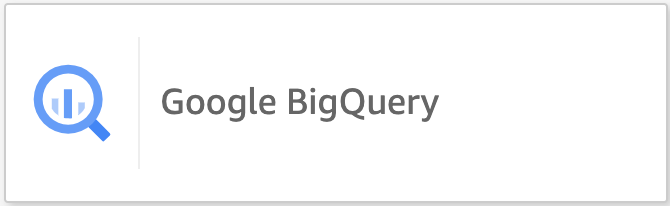 Mosaico Google BigQuery con el que se crea un nuevo conjunto de datos con Google BigQuery.