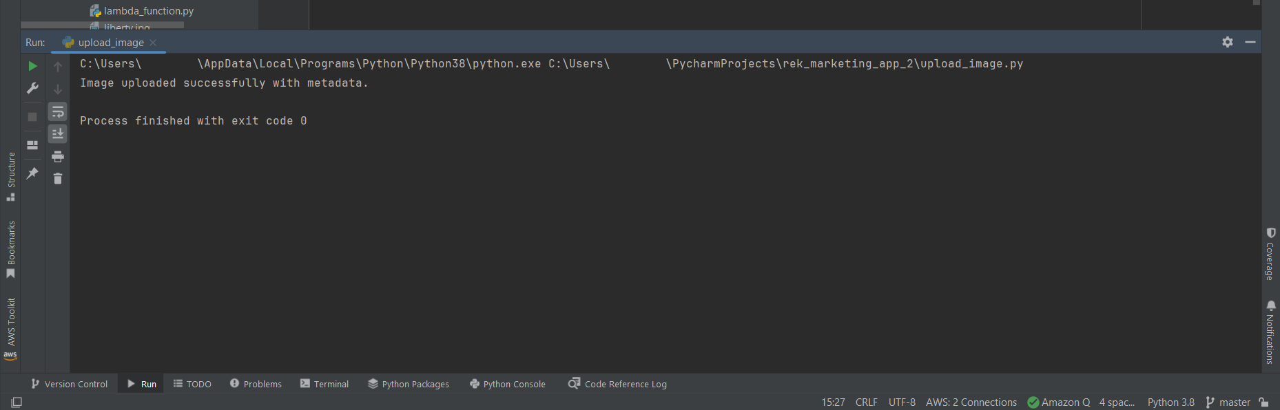 Captura de pantalla de un IDE donde se muestra el resultado de la ejecución del código mencionado anteriormente.