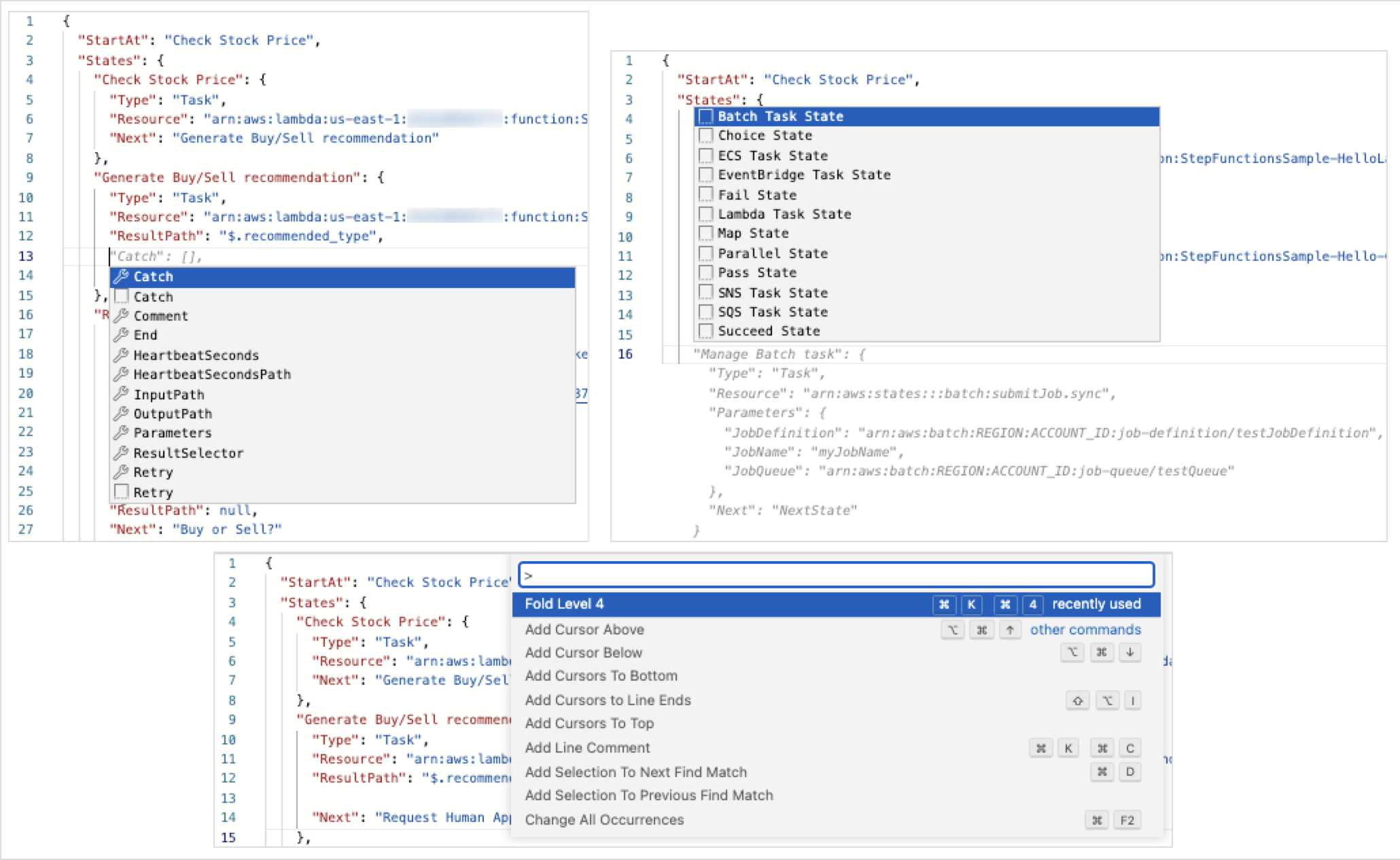 Componentes de Step Functions Workflow Studio