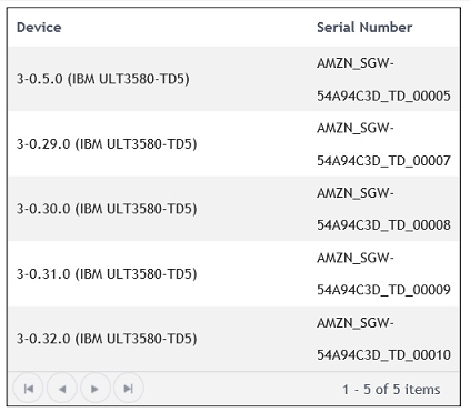 NetVault busque dispositivos en la pantalla que muestra una lista de unidades.