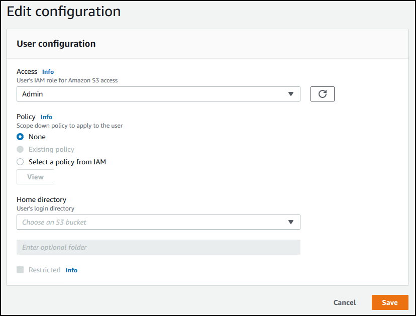 Imagen que muestra la pantalla para editar la configuración de un usuario