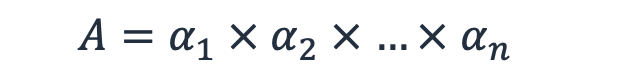 
        Imagen de la ecuación D =α1 × α2 × … × αnsubscript>
      