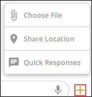Cómo enviar un archivo, compartir su ubicación o respuestas rápidas