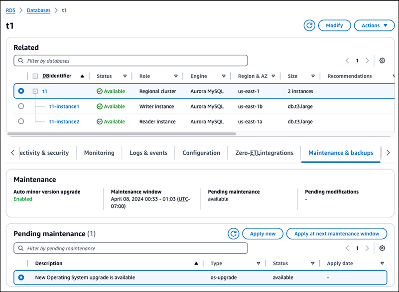 Mise à niveau de la distribution du système d'exploitation au niveau du cluster.