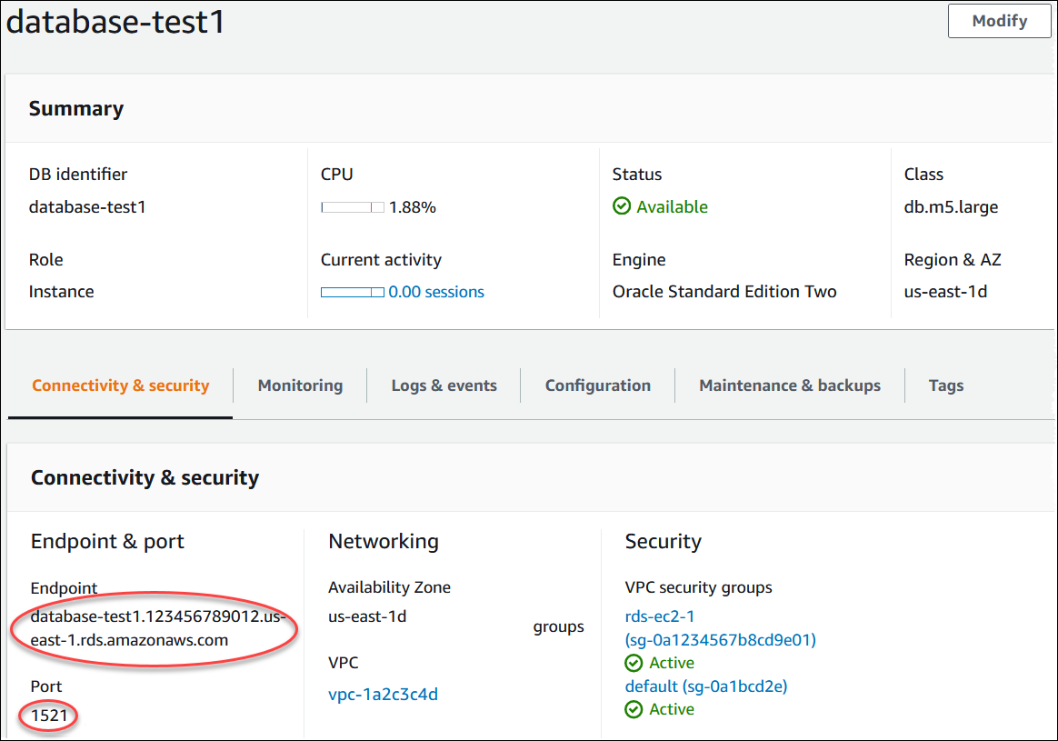 Connexion A Votre Instance De Base De Donnees Oracle Amazon Relational Database Service