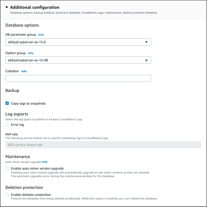 Configuration supplémentaire