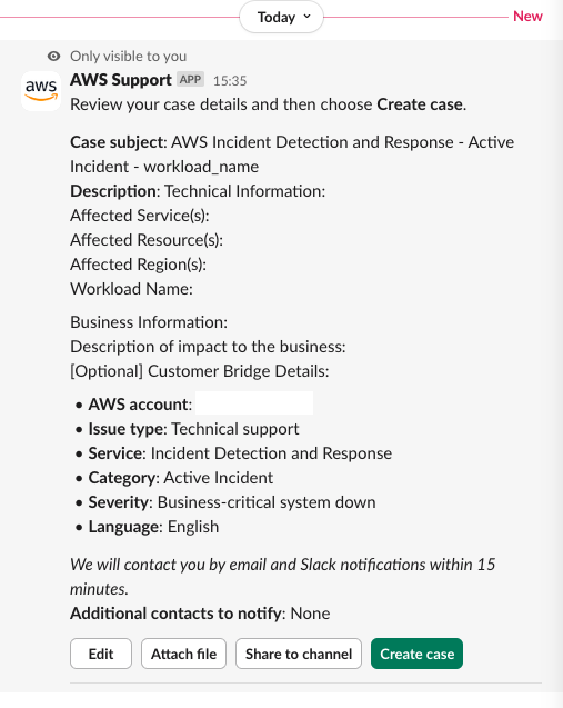Consultez le message privé dans Slack.