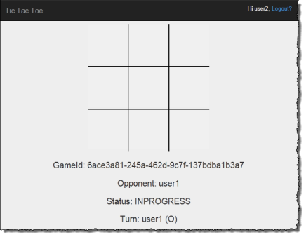 
                            Capture d'écran d'une grille de morpion vide avec l'état du jeu INPROGRESS (En cours).
                        