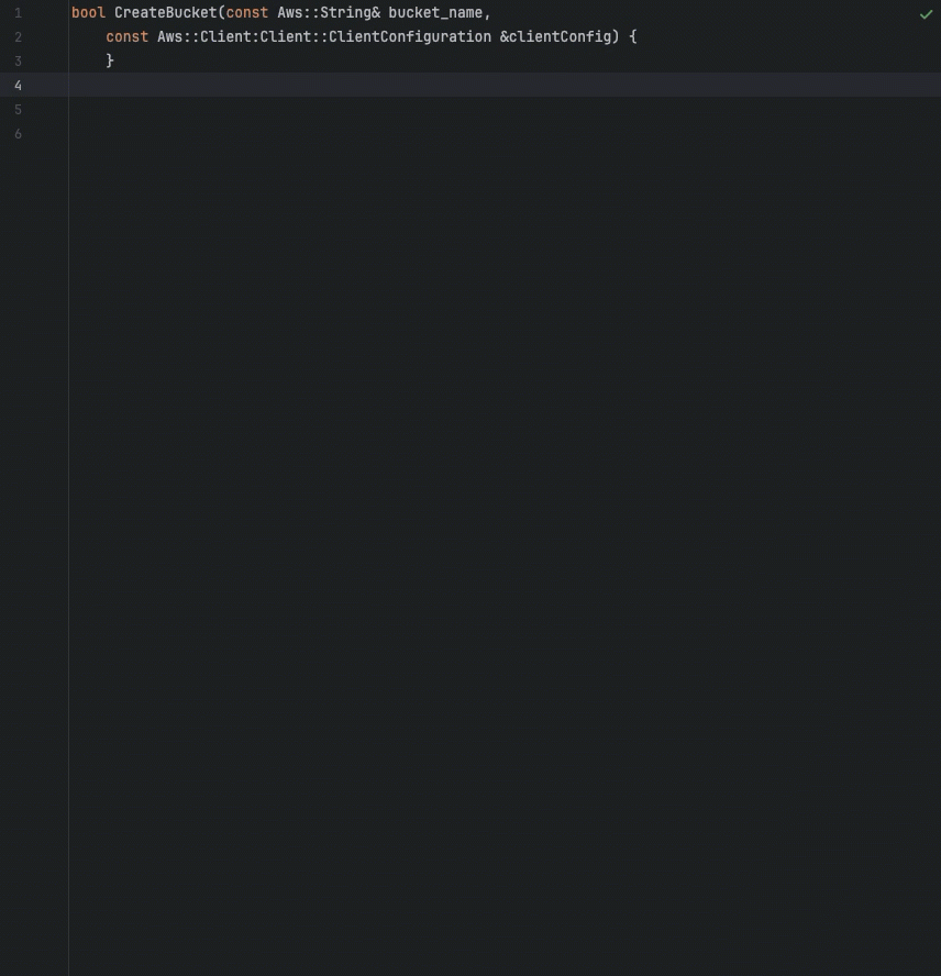 Exemple de fonctionnalité de line-by-line complétion.