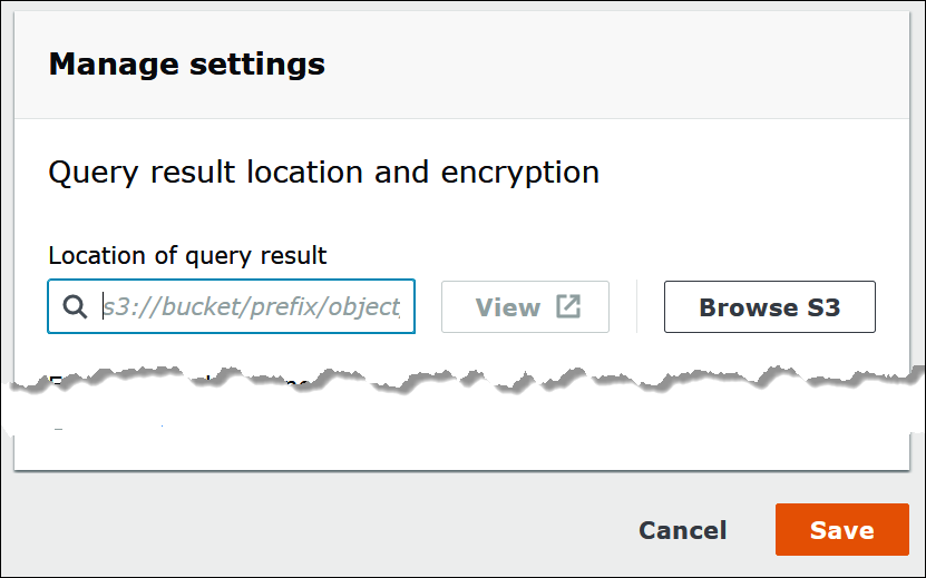 Spécifiez un emplacement dans Simple Storage Service (Amazon S3) pour recevoir les résultats des requêtes d'Athena.