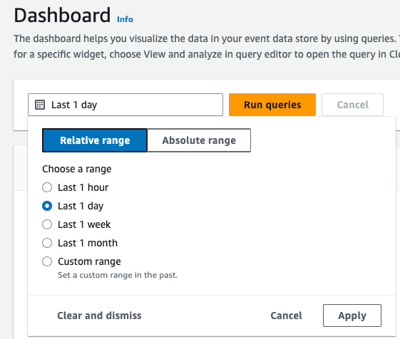 Le Sélecteur de dates pour le tableau de bord