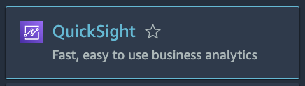 Un résultat de recherche qui renvoie à QuickSight.