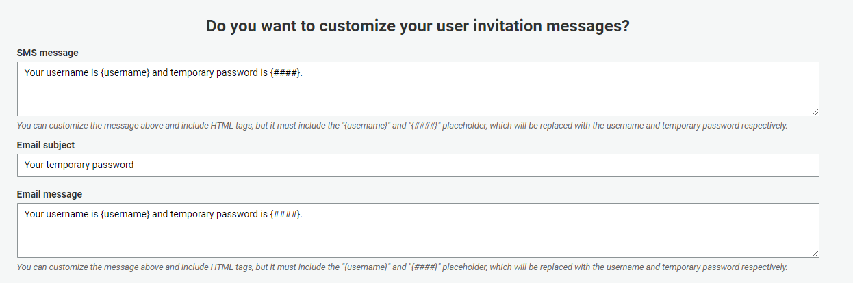 
                Personnalisez le message d'invitation envoyé aux nouveaux utilisateurs.
              