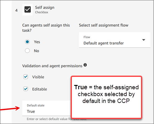La section « Autoattribution », l'option d'état par défaut est définie sur True.