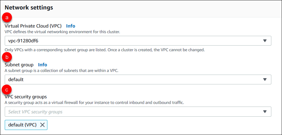 Capture d'écran : volet Network settings (Paramètres de réseau) affichant les étapes de configuration des paramètres réseau.