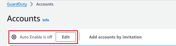 Sélectionnez Modifier pour mettre à jour les préférences d'activation automatique au nom des comptes membres de l'organisation.