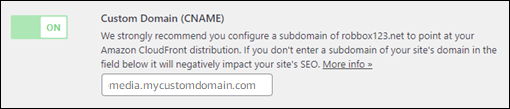 
            L'option Activer le domaine personnalisé (CNAME).
          