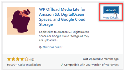 
            Activez le plugin WP Offload Media Lite pour WordPress.
          