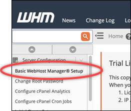 
            Configuration de base  WebHost  du gestionnaire
          