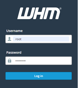 
            Page de connexion WHM
          