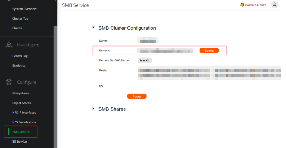 
                     Configuration du cluster SMB
                  