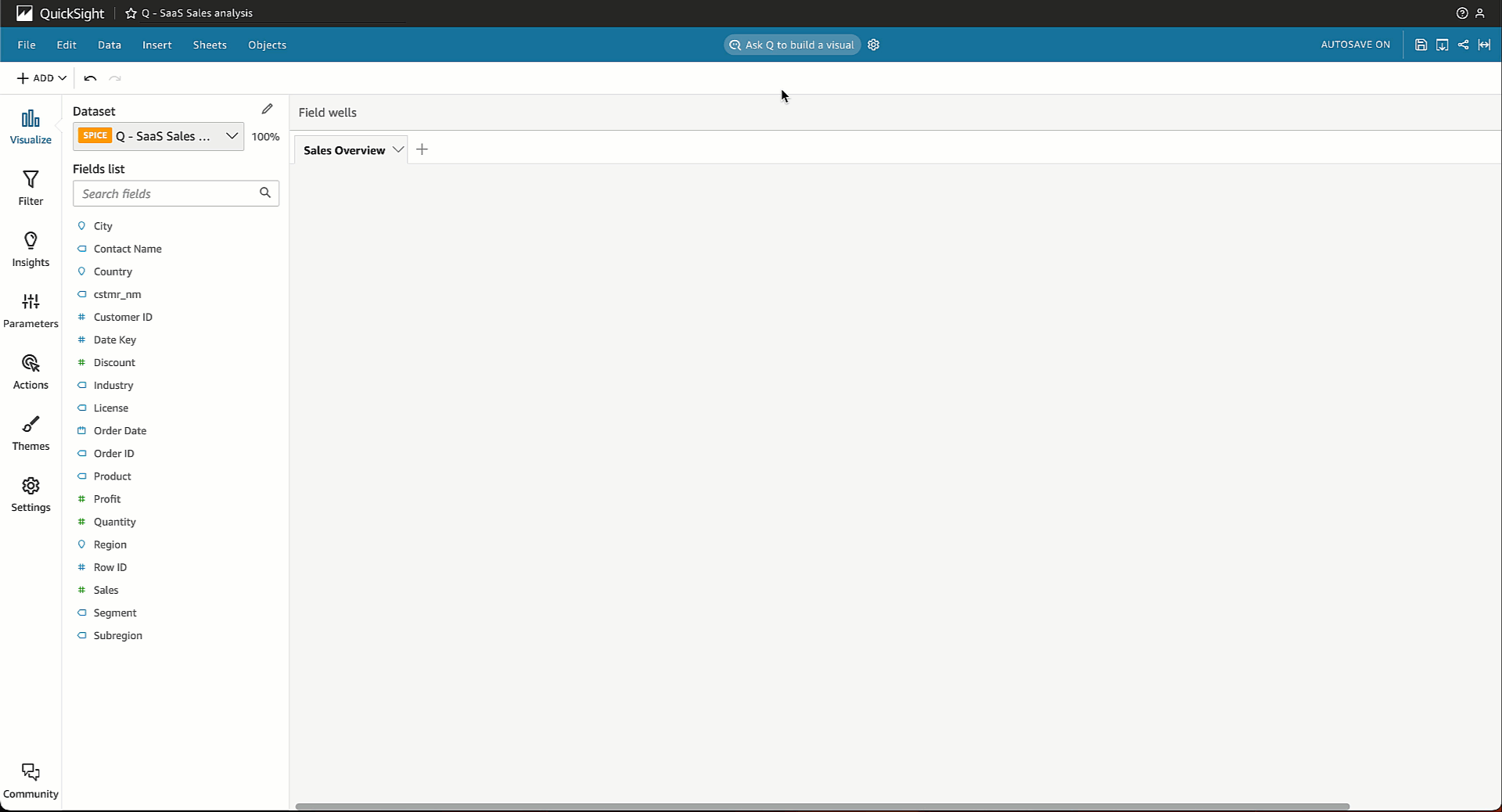 Un utilisateur crée un visuel et crée un champ calculé avec Generative BI sur Amazon QuickSight.