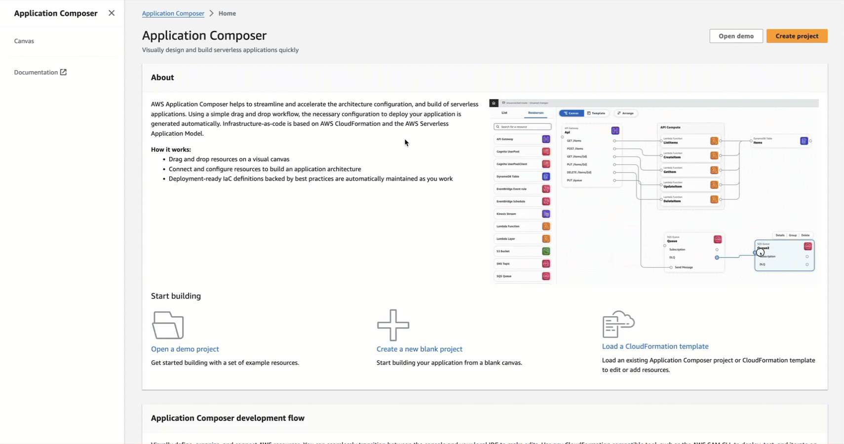 Animation illustrant comment utiliser Workflow Studio dansInfrastructure Composer.