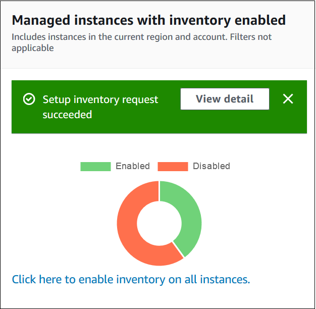 
                                Activation de Systems Manager Inventory sur tous les nœuds gérés dans le Compte AWS et la Région AWS actuels.
                            