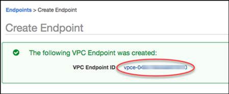 Tautkan ke detail titik akhir Amazon VPC