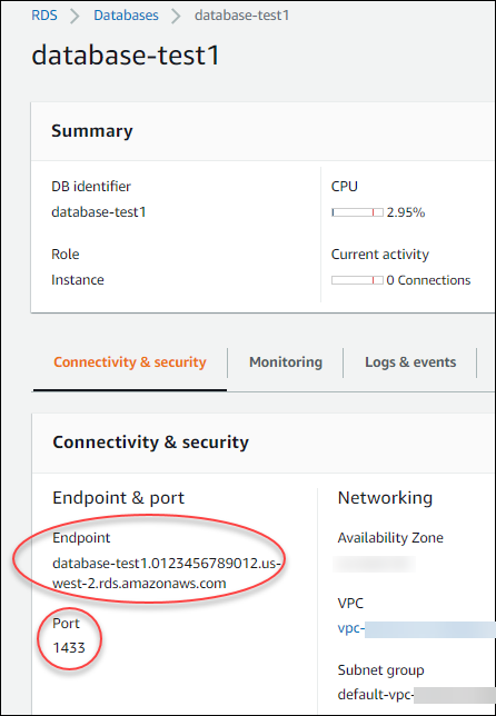 Hubungkan ke instans DB Microsoft SQL Server.