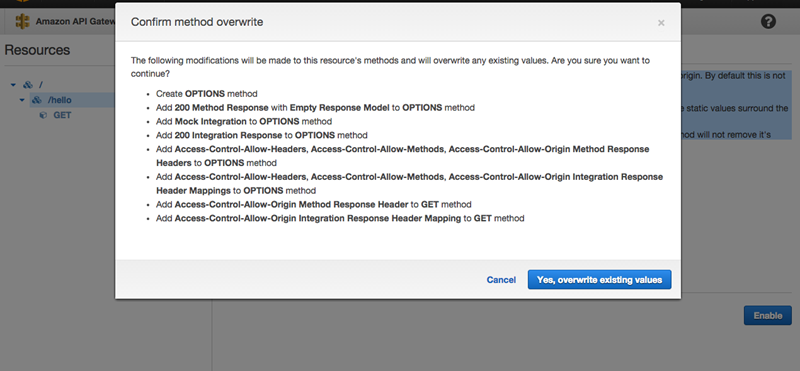 Aktifkan CORS pada sumber daya menggunakan konsol API Gateway - Amazon ...