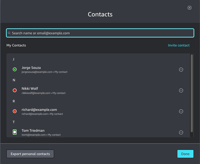 Contoh nama file: Amazon_Chime_ (Arnav Desai) _personal_contacts.csv