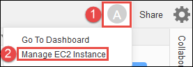 Memilih untuk mengelola instance dari AWS Cloud9 IDE