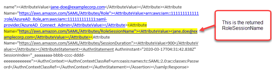 Sampel Saml Response.