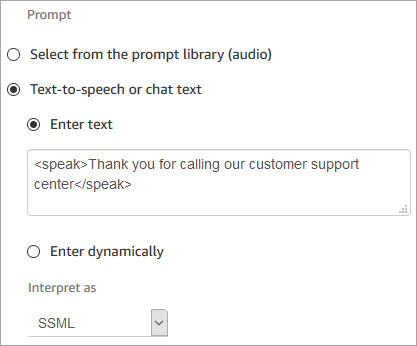 Tag SSML dalam kotak teks ke ucapan.