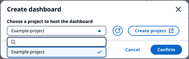 Dasbor IoT Buat halaman dasbor dengan Create disorot.