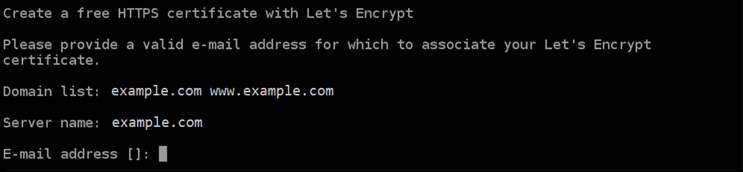 Menghubungkan alamat email Anda dengan sertifikat Let's Encrypt