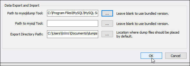 Menyimpan preferensi MySQL Workbench