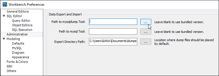 Preferensi MySQL Workbench