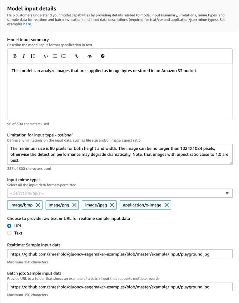 Contoh bagaimana input data model muncul ke penjual.