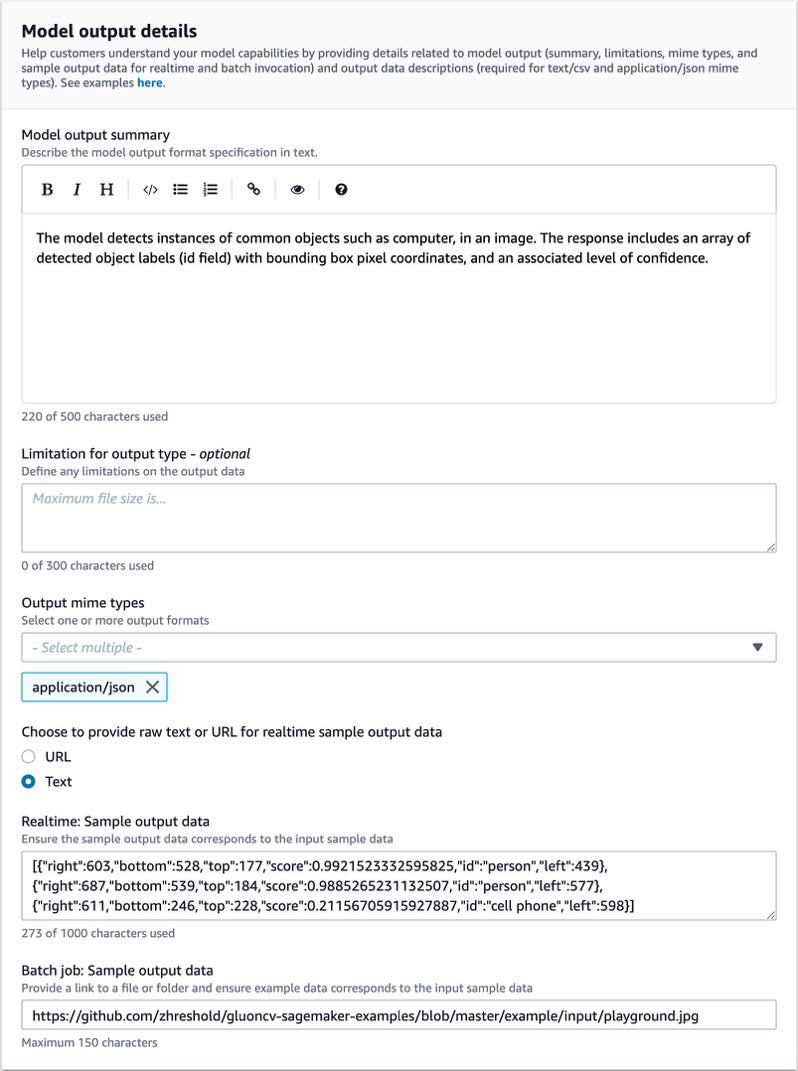 Contoh bagaimana output data model muncul ke penjual.