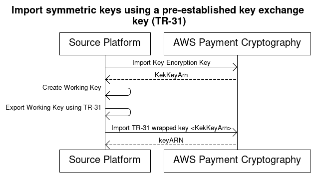 AWS Proses impor kunci simetris Kriptografi Pembayaran