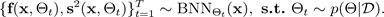 Mathematical formula showing calculation of total uncertainty using Bayesian Neural Networks.
