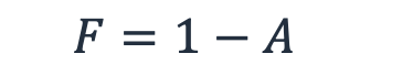 Gambar persamaan. F = 1 - A