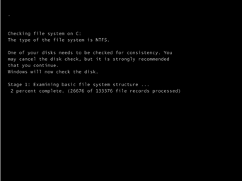 Chkdsk Screen.