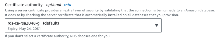 
                        Certificate authority option
                    