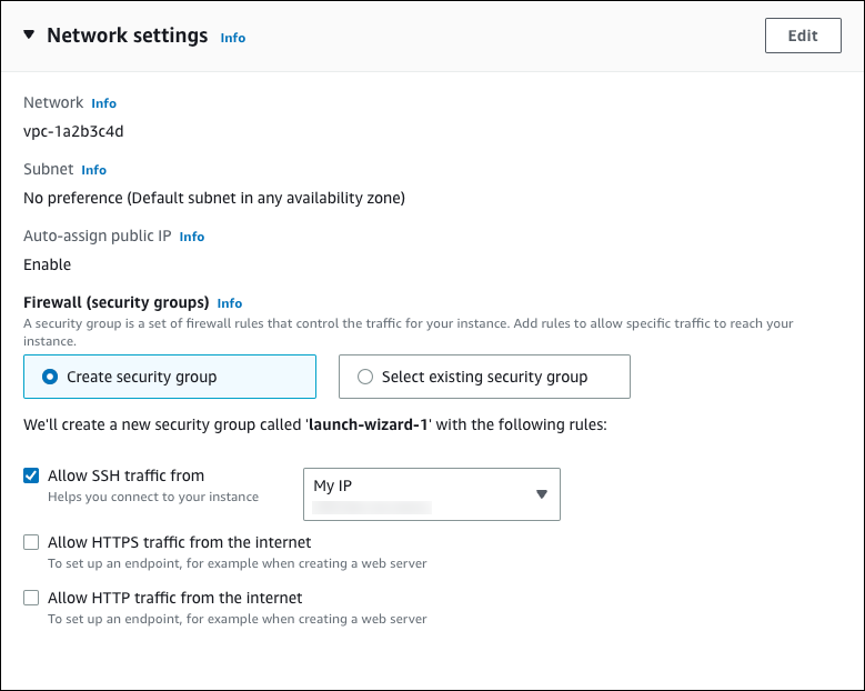 
                                     Inbound security group rules for an EC2 instance.
                                 