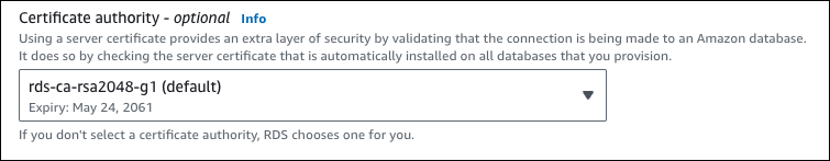 Certificate authority option