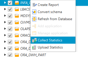 
                        Context menu with collect statistics
                    