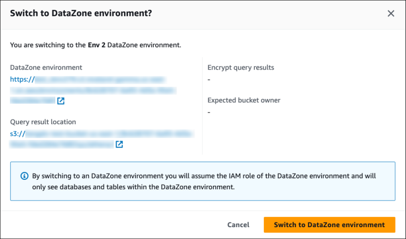 Verify the change to a DataZone environment.